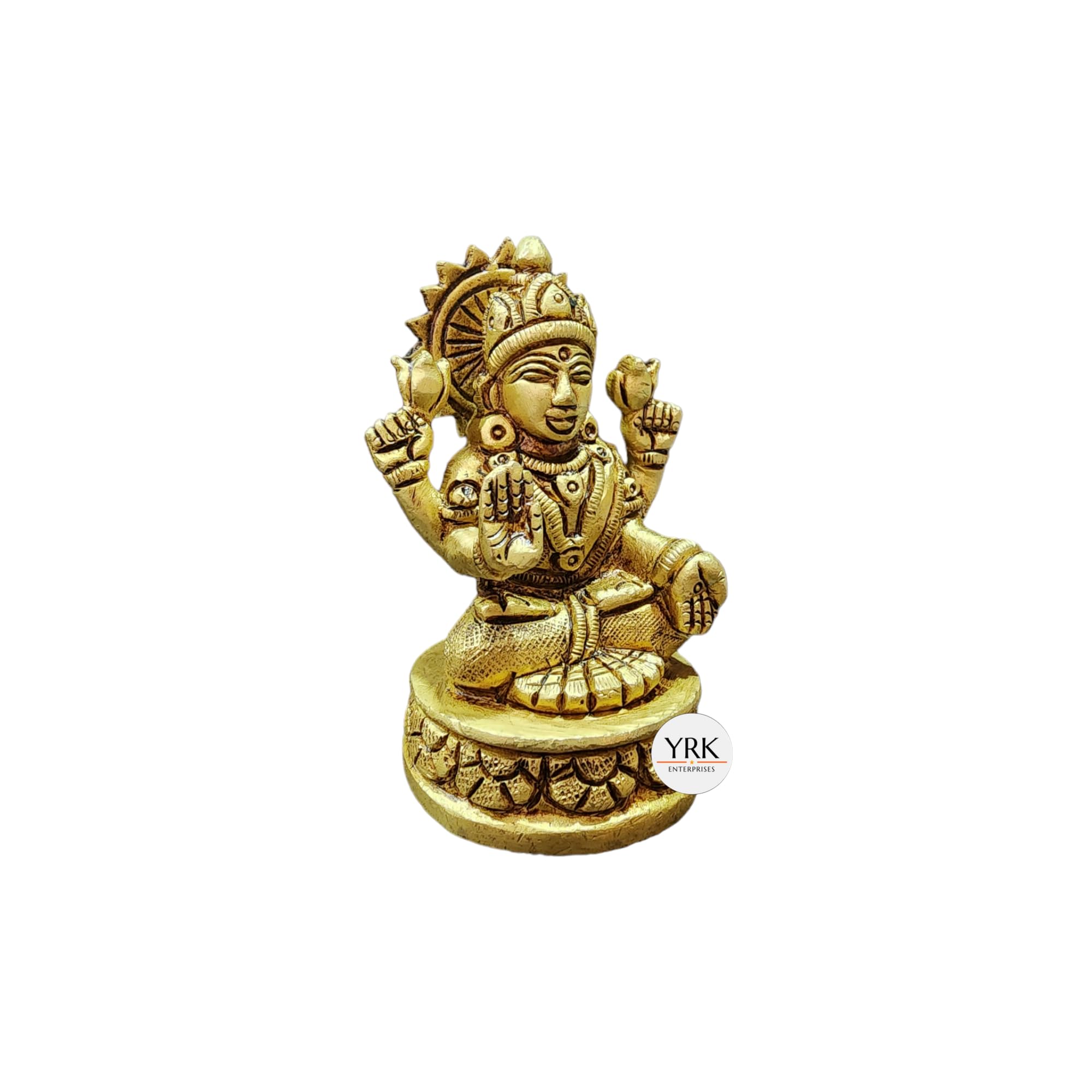 Yrk Brass Lakshmi Ganesha Set 3 Inch | Brass Lakshmi Ganapathi Set | Laxmi Ganesh Set 3 Inch